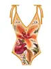 [Traje de baño de estilo festivo para mujer] patrón personalizado estampado multicolor mono vestido de gasa protector solar Amazon Europeo y Americano