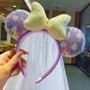 Faixa de Cabelo de Rede com Laço de Lantejoulas do Mickey Acessório para Cabelo Adequado para Parques de Diversão Festivais Festas, Popular Online, Atacado