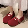 Zapatos de Moda Mary Jane Bajos Peludos para Mujer para Otoño e Invierno 2026, Nuevos Mocasines de Felpa con Hebilla y Correa, Estilo Coreano