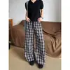 Pantalones Cargo de Cuadros Estilo Retro Americano Primavera/Verano 2026 para Hombres y Mujeres, Pantalones Anchos Casuales Sueltos de Moda