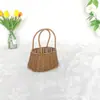 Bolso Tejido a Mano Cesta Bolso de Mano Souvenir Almacenamiento de Bolsos Paja Mimbre Cesta de Ratán Cesta de Imitación de Ratán Cesta de Flores de Mimbre