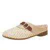 Zapatos de Mujer para Uso Diario Casual, Estilo Verano 2026, Slip-On, Caña Baja, Punta Cerrada, Media Mula, Estilo Pescador, Planos