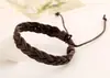 Pulsera multicapa de cuero de vaca de primera capa tejida a mano negra Marrón moda coreana retro única cinturón de mano lleno de envío gratuito