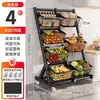 Estante de almacenamiento de cocina con carrito pequeño, cesta multi-capa para frutas y verduras, cesta de almacenamiento, de pie, estante para snacks de sala de estar, inclinado