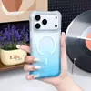 Funda para iPhone 18 Pro con diseño de onda y rizo, tacto de piel, degradado, absorción magnética, a prueba de caídas, airbag, adecuada para funda de teléfono Apple 18pro