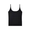 Camisola negra de espalda cruzada con copas en el pecho para mujer, adecuada como prenda exterior o capa interior, cubre los laterales del busto, top sin mangas