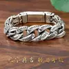 Pulsera de seis caracteres de personalidad dominante Lulutong cadena retro patrón de paz Amazon superventas estilo literario joyería para hombre
