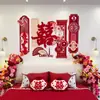 Decorações de Celebração de Casamento para o Quarto dos Noivos, Nova Casa, Sala de Estar, Guirlanda de Palavras Felizes de Veludo, Parede de Fundo, Conjunto de Decoração para Quarto de Casamento