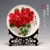 Porcelana de Peonía de Luoyang Adornos al por Mayor Arte Cerámico Hecho a Mano Decoración de Sala de Estar Placa Colgante Manualidades Regalos de Inauguración