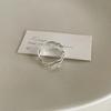 Anillo de estilo hip hop para mujer, con diseño irregular, sencillo y frío, combinable con todo, chapado en plata S925.
