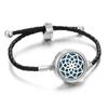 Pulseira de Óleo Essencial de Aromaterapia de Venda Quente Transfronteiriça Liga Difusor de Perfume Pulseira Corda Pulseira de Couro Preto para Homens e Mulheres