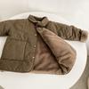 Casaco de Algodão Infantil, Comprimento Médio, Forrado com Lã Sintética de Coelho para Meninos, Jaqueta de Algodão Grossa para Meninas, Roupa de Inverno, Novo Modelo 2026, Roupa Externa para Bebês