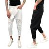 Pantalones de 8 puntos para hombre de verano delgados espíritu denim agujero mendigo estilo coreano pantalones Hallen pantalones nuevos para Torre