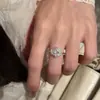Anillo marquise de forma de diamante a la moda, estilo japonés y coreano, simple y versátil, anillo bañado en plata, superventas en Amazon, producto popular transfronterizo en Europa y América