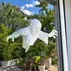 Adesivo de Janela para Halloween Fantasma Impresso em 3D Espiando pela Janela Enfeite Criativo para Janela Local de Festa em Casa