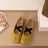 Sapatos Mary Jane femininos de verão retrô com elástico, estilo ferradura 2026, sapatos rasos estilo balé com bico cruzado, modelo novo