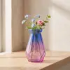 Vaso de vidro de grande capacidade com padrão de diamante para hidroponia de mesa, alto apelo estético, sensação de luxo, disponível para atacado