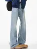Calça Jeans Azul Simples Masculina Tendência para o Trabalho High Street Solta Confortável Versátil Casual Relaxada Emagrecedora Longa