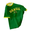 Camiseta Unisex Estilo Brasileño Letras Brasil Color Clásico Pasión Sudamericana Ajuste Cómodo Personalizada para Fans