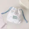 Bolsa de maquillaje tipo lazo coreano para niña con cordón, bolsa portátil de almacenamiento para cuidado de la piel para estudiantes, monedero con cordón de alta apariencia