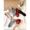 ¡En stock y se envía inmediatamente! Zapatos estilo mismo de Uva Mamá, zapatos de rollo de huevo, suaves y de punta redonda, con moño y cordones, bailarinas de corte bajo para mujer