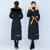 2023 Jaqueta Longa de Penas Feminina Longa Acima do Joelho até o Tornozelo Estilo Coreano Engrossada com Penas de Pato Branco à Prova de Frio Jaqueta de Inverno Feminina