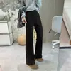¡Muy recomendable! Estos pantalones de lana de acetato de corte slim cuentan con un diseño de cintura alta que controla el abdomen y una cintura elástica.. Son de pierna recta, casuales y estilizan, perfectos para otoño