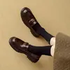 2026 Nuevos Mocasines Casuales de Suela Gruesa de Camelia para Mujer, Zapatos de Cuero Estilo Británico para Primavera y Otoño, Zapatos de Vestir Individuales para Mujer, Talla Grande, Transfronterizos