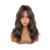 Peluca rizada de longitud media con efecto de onda de agua, peluca de estilo europeo y americano 2026 para cruzar fronteras de aspecto natural, peluca rizada de longitud media para mujer, gorra para peluca, disponible para venta al por mayor
