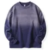 Sudadera H360B Tallas Grandes para Hombre Otoño e Invierno 420g Lavado Pesado Degradado Sudadera para Hombre Holgada Retro Americana Top de Contraste