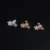 Haste Fina 0.8X6Mm Estilo Coreano Flor Lua Parafuso de Aço Inoxidável Bola Unha Cruzada Venda Quente Transfronteiriça Piercing de Cartilagem Unha do Osso da Orelha