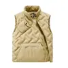 Colete Loose Patchwork com Gola Alta e Zíper Diagonal para Mulheres, Tendência Inverno 2026, Fashion e Quente, Jaqueta Plus Size para Casal