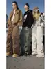 Calças Cargo Paratrooper Plissadas Estilo Japonês para Homens, Novas para Primavera e Outono, Bolso Grande, Tendência Retro High Street, Soltas Casuais, Calças Longas