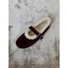 Zapatos de mujer planos, versátiles, casuales, de punta redonda, forrados de polar, transfronterizos - estilo nuevo, modelo popular, Mary Janes ligeros y cómodos