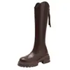 Botas de Mujer para Jinetes Petite, Otoño e Invierno 2026, Nuevas, Moda Francesa Versátiles, Botas Altas con Cremallera Trasera, Debajo de la Rodilla