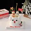 Decoración para Pastel de Navidad 2025 Sombrero Navideño Bufanda Osito Adornos Mini Bola de Pelo Sombrero Círculo de Paja Decoración Enchufe