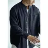 Camisa casual de mezcla de lyocell y lino con textura natural para hombre, estilo otoño 2026 old money italiano, camisa relajada