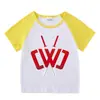 2023 Nueva ropa para niños Camiseta de manga corta de verano para niños y niñas Camisa básica raglán Camiseta de media manga para bebé Top para niños