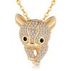 Cassie joyería personalidad europea y americana cabeza de leopardo collar femenino completo diamante gatito lindo circón cadena de clavícula joyería al por mayor