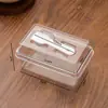 Caja de Empaque Alto para Tiramisú, Postre de Pastel Mousse de Mil Capas, Leche de Soya, Caja Transparente Desechable para Hornear con Cuchara