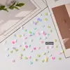Novas e estilosas decorações de arte para unhas em formato de pétala de cristal de gelo, flores translúcidas tridimensionais de cinco pétalas, ornamentos de flores de resina multicoloridos misturados