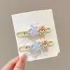 Pinzas de pelo florales de colores estilo coreano, pinzas elegantes y exquisitas para flequillo lateral, pasadores de lazo lindos para niñas