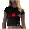 Camiseta feminina estilo europeu e americano, manga curta, solta, sexy, exposta, camiseta feminina, uma geração de cabelo