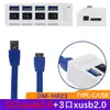 Hub USB 3.0 de 4 Puertos Hub de Alta Velocidad Divisor USB Estación de Acoplamiento Interruptor Independiente Hub Uno a Siete Estación de Acoplamiento