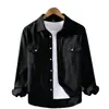 Camisa de Manga Larga para Hombre de Trabajo de Primavera y Otoño Nueva Holgada Versátil Color Sólido Ropa Exterior Tendencia Japonesa Chaqueta Camisa Casual