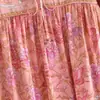 2026 Nuevo Vestido Largo Estilo Bohemio Estampado Floral con Borlas de Manga Larga para Mujer