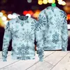 Natal Masculino e Feminino Primavera e Outono Feminino Impressão Digital 3D Natal 2024 Venda Quente Transfronteiriça