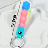 Llavero de Silicona de Burbujas de Colores para Aliviar el Estrés Cordón de Cuero Pulsera de Goma Suave Cartera al por Mayor Estuche para Lápices Accesorios de Lanyard