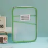 Bolsa para asignaturas en forma de L A4 doble capa malla de nylon transparente para exámenes de estudiante bolsa para documentos bolsa de almacenamiento de libros