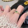 Anel vintage antigo de esmalte pérola prata esterlina design de nicho feminino luxo leve high-end sem cor anel de falange